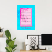 Poster Pastel Pink Blue West Indian Wooden Beach Shack (Bureau à domicile)