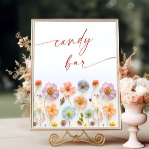 Poster Pastel Pink Blush Boheme Fleur sauvage Barre de bo