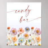 Poster Pastel Pink Blush Boheme Fleur sauvage Barre de bo (Devant)