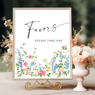 Poster Pastel Pink Blush Bohemian Fleurs sauvages favoris