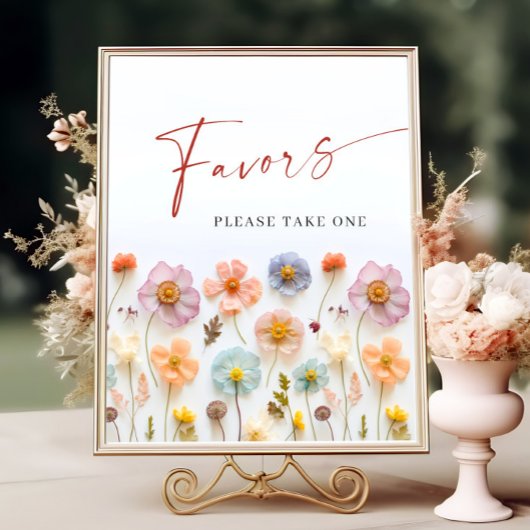 Poster Pastel Pink Blush Bohemian Fleurs sauvages favoris