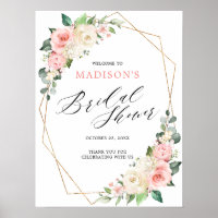 Pastel Pink Blush Rose Fête des mariées florale