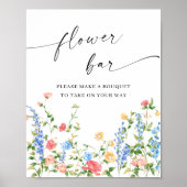 Poster Pastel Pink Bohemian Fleur sauvage Flower Bar (Devant)