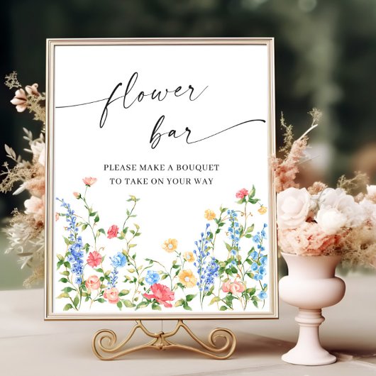 Poster Pastel Pink Bohemian Fleur sauvage Flower Bar