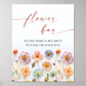Poster Pastel Pink Bohemian Fleur sauvage Flower Bar (Devant)