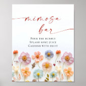 Poster Pastel Pink Bohemian Fleurs sauvages Mimosa Bar (Devant)