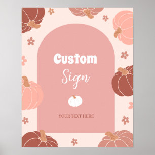 Poster Pastel Pink Citrouille Premier anniversaire person