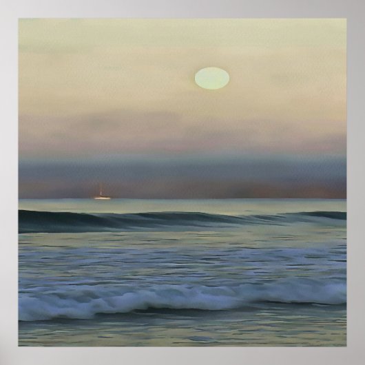 Poster Pastel Pink et Blue Dalyan Beach Sunset (Devant)
