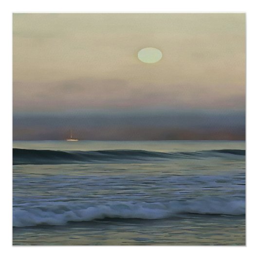 Poster Pastel Pink et Blue Dalyan Beach Sunset (Devant)