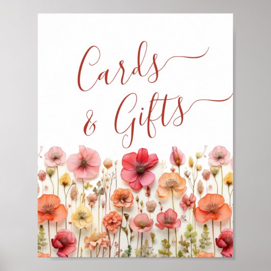 Poster Pastel Pink Fleur sauvage Cartes et Cadeaux (Devant)