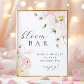 Poster Pastel Pink Floral Bouqet Bar