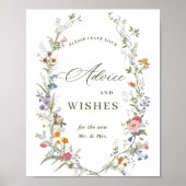 Poster Pastel Pink Floral Fleur sauvage Conseils & Voeux (Devant)