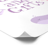 Poster Pastel Pink Lilac Baleines Cartes et Cadeaux (Coin)