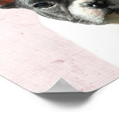 Poster Pastel Pink Peekaboo Boston Terrier Puppy Nursery (Coin)
