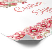 Poster Pastel Pink Whimsical Fairy Floral 4th Birthday  (Coin)