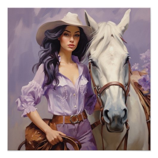 Poster Pastel Ponies : Cowgirl Wall Art (Devant)