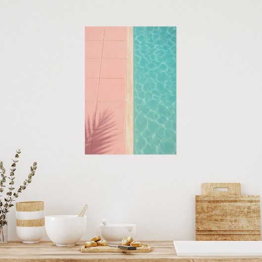 Poster Pastel Poolside Geometry – Minimal Summer (Cuisine)