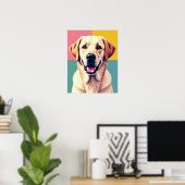 Poster Pastel Pop Art Labrador Retriever Portrait (Bureau à domicile)