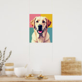 Poster Pastel Pop Art Labrador Retriever Portrait (Cuisine)