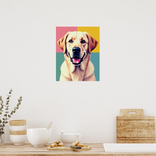 Poster Pastel Pop Art Labrador Retriever Portrait (Cuisine)