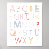 Poster Pastel Rainbow Alphabet ABC Nursery Décor (Devant)
