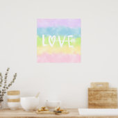 Poster Pastel Rainbow Love (Cuisine)