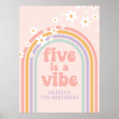 Poster Pastel Rainbow Retro Five est un Vibe 5e anniversa (Devant)