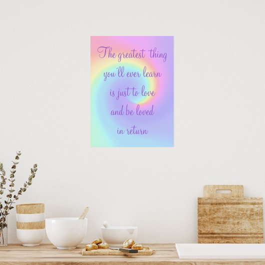 Poster Pastel Rainbow Swirl Mariage lesbien (Cuisine)