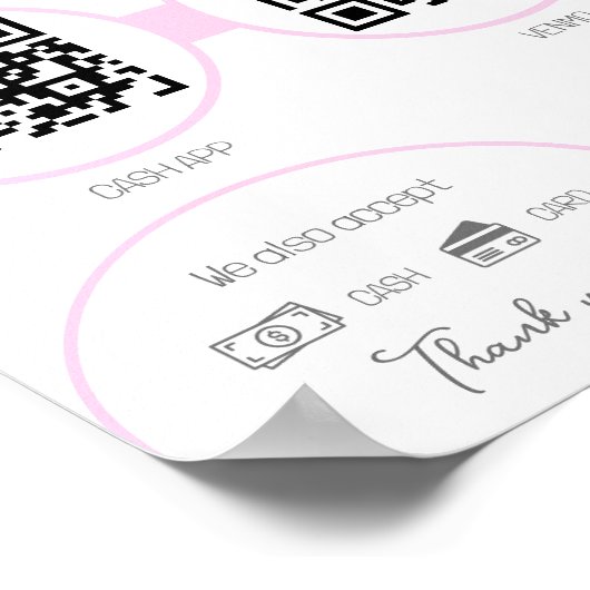 Poster Pastel rose 2 QR code analyse d'entreprise à payer (Coin)