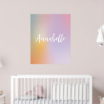 Poster Pastel rose arc-en-ciel girly monogramme simple sc<br><div class="desc">Typographie moderne élégante pastel naturel aura dégradé anniversaire,  anniversaire,  Pâques,  mères et fête des pères,  Noël,  diplôme</div>
