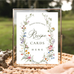 Poster Pastel Rose Floral Fleur sauvage Carte Recette