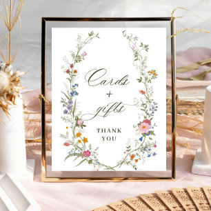 Poster Pastel Rose Floral Fleurs sauvages cartes et cadea