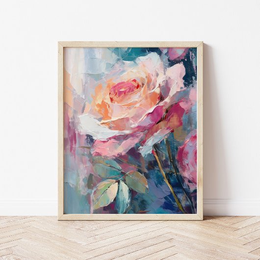 Poster Pastel Rose Peinture Abstraite moderne
