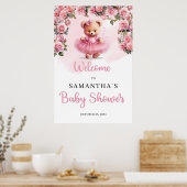 Poster Pastel rose Tutu ballerina fille ours en peluche B (Cuisine)