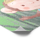 Poster Pastel Safari Animaux Personnalisés Anniversaire (Coin)