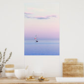 Poster Pastel seascape with a sailboat (Cuisine)