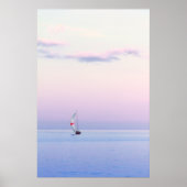 Poster Pastel seascape with a sailboat (Devant)