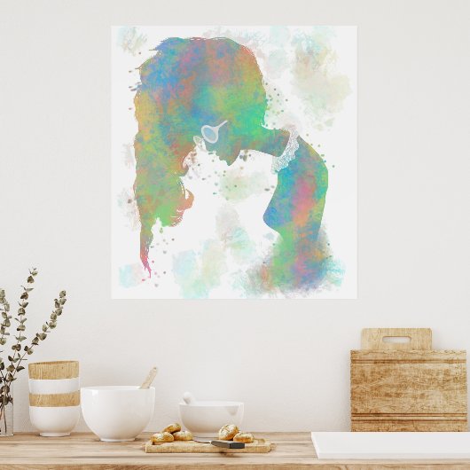 Poster Pastel Silhouette (Cuisine)