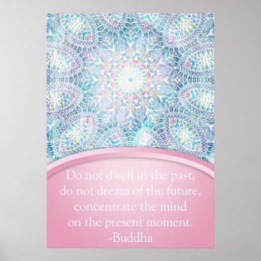 Poster Pastel Snowflake Mandala (Devant)