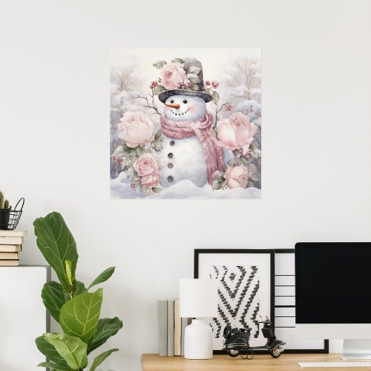 Poster Pastel Snowman (Bureau à domicile)