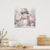 Poster Pastel Snowman (Cuisine)
