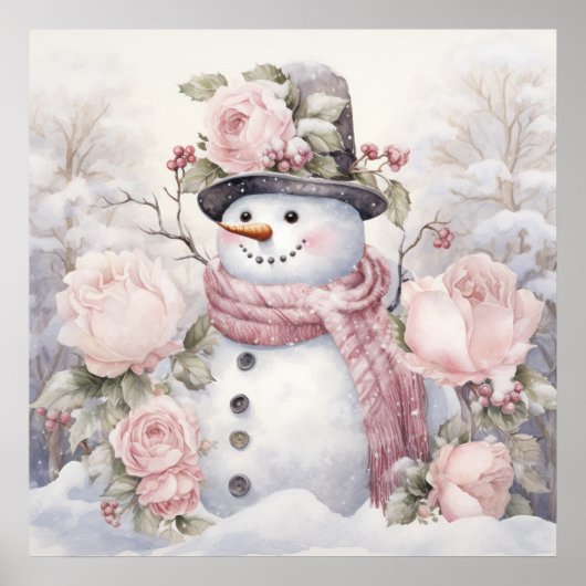 Poster Pastel Snowman (Devant)
