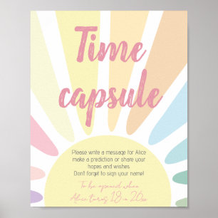 Poster Pastel soleil Anniversaire Heure Capsule