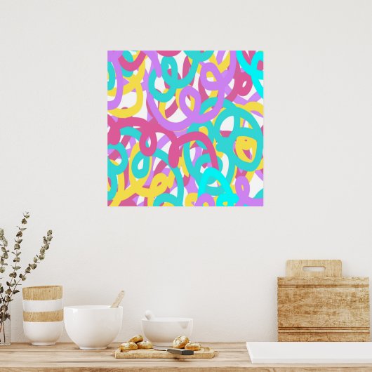 Poster Pastel Spirals Abstrait (Cuisine)