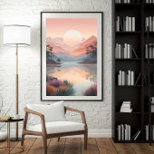 Poster Pastel Sunrise Sur Eaux Tranquilles