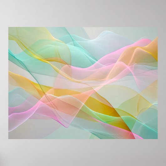 Poster Pastel Symphony of Floating Sheer Ribbons (Devant)