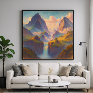 Poster Pastel Twin Peaks - Paysage à la manière d'un pein