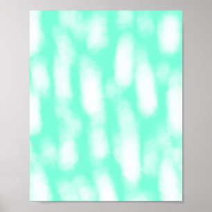 Poster Pastel vert blanc rayures aquarelle abstrait pat
