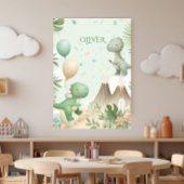 Poster Pastel Watercolor Dino Kids Nursery Art