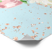 Poster Pastel Watercolor Rose avec nom Customisé (Coin)